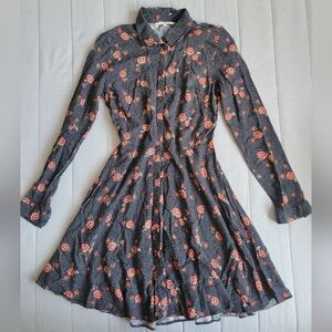 Elegant Floral Long Sleeve Dress